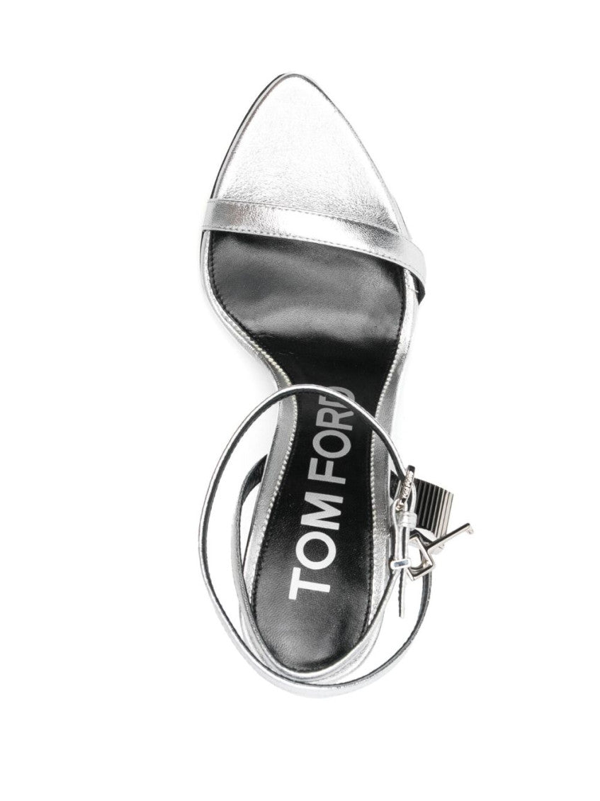 Silver Padlock Leather Heels 2