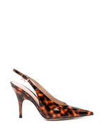 Orange Leather Slingback Pumps 1