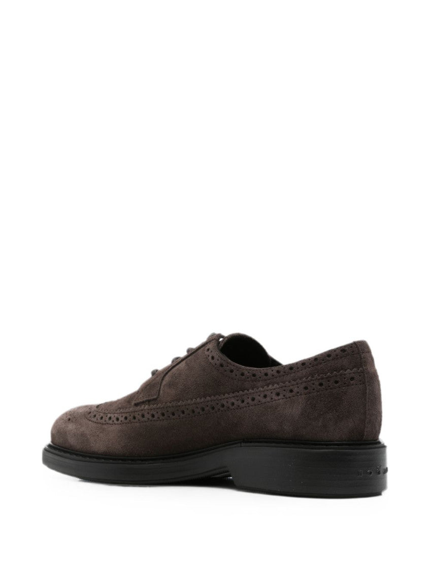 Brown Suede Lace-up Shoes 2
