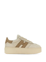 Beige Logo Platform Sneakers 1