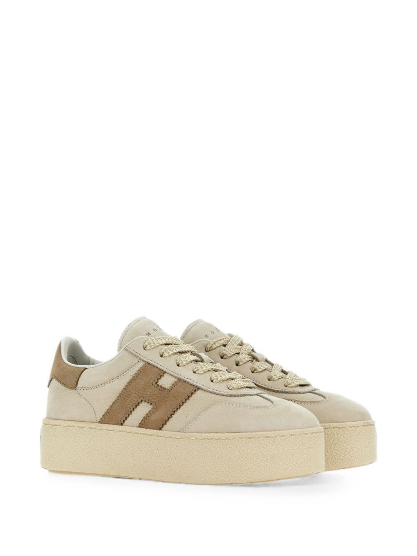 Beige Logo Platform Sneakers 2