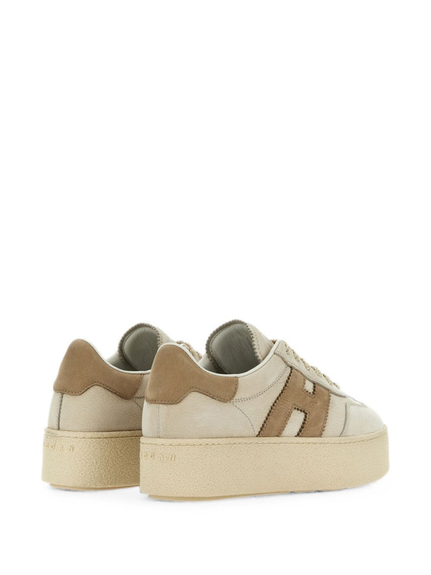Beige Logo Platform Sneakers 3