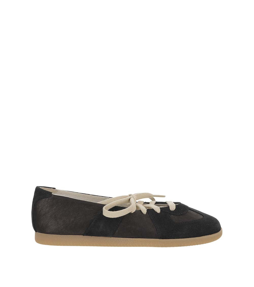 Black Lace-up Ballet Flats 1