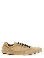 Beige Suede Collapse Sneakers 1