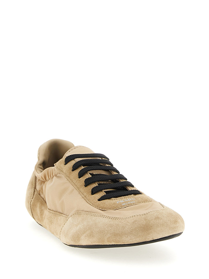 Beige Suede Collapse Sneakers 2