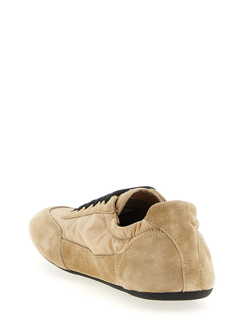 Beige Suede Collapse Sneakers 3