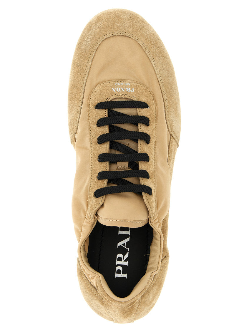 Beige Suede Collapse Sneakers 4
