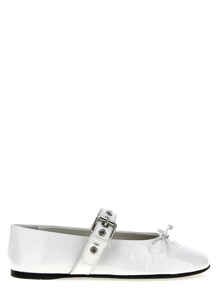 White Leather Ballet Flats 1