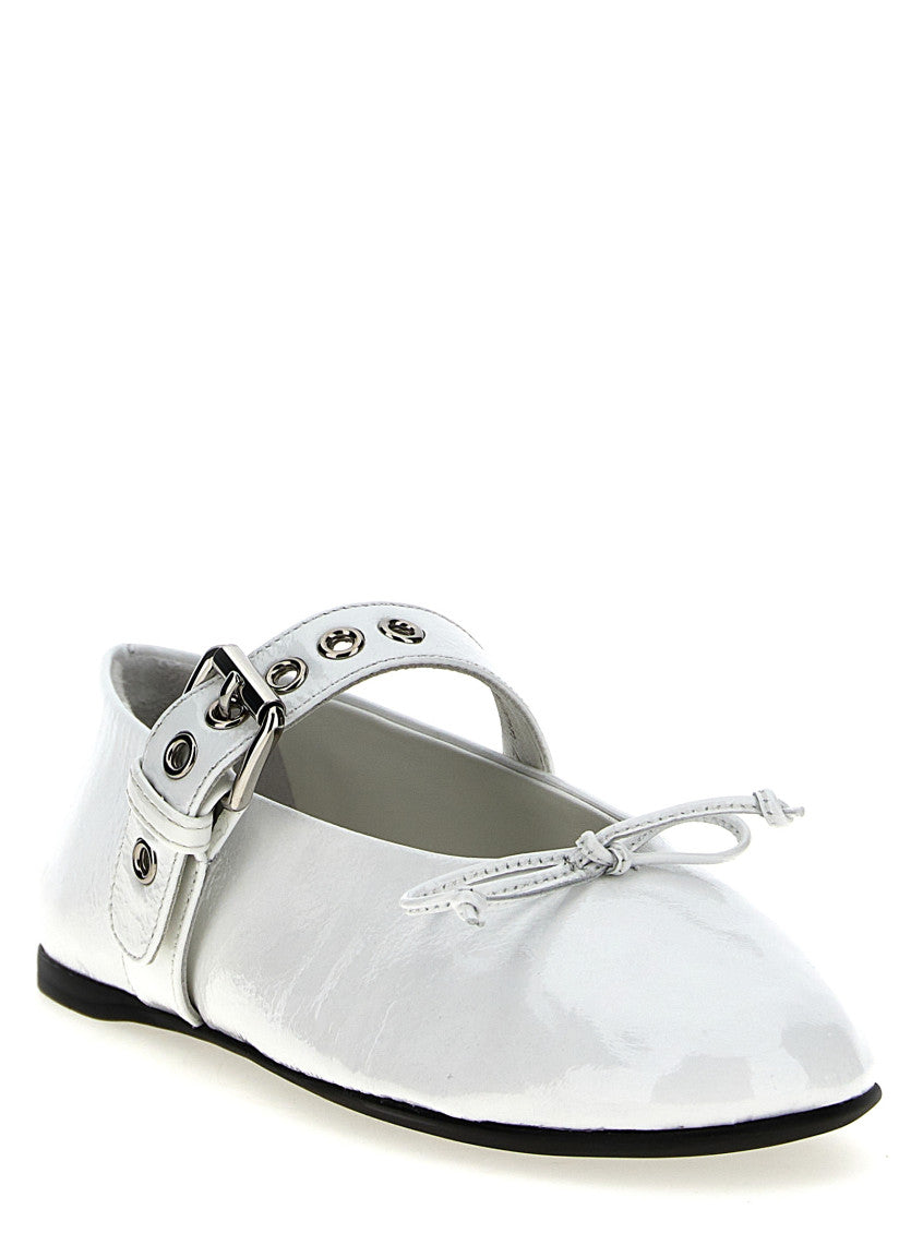 White Leather Ballet Flats 2