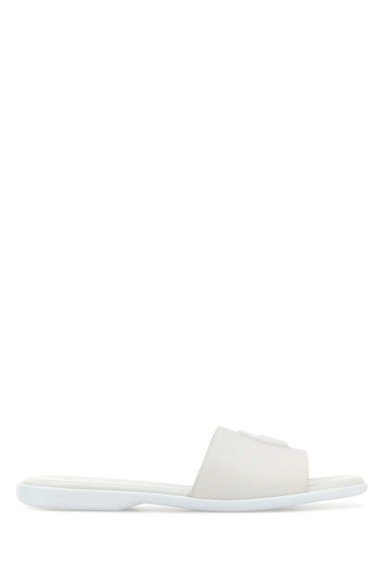 White Logo Sandals 1