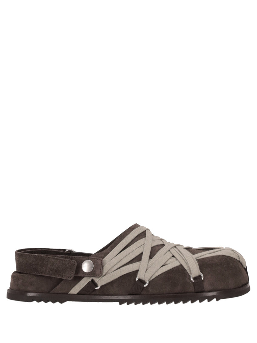 Brown Mega-lace Sandals 1
