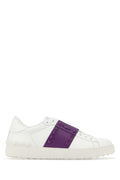 White Color Block Rockstud Sneakers 1