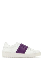 White Color Block Rockstud Sneakers 1