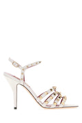 White Studded Rockstud Heels 1