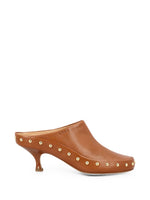 Brown Junie Leather Mules 1