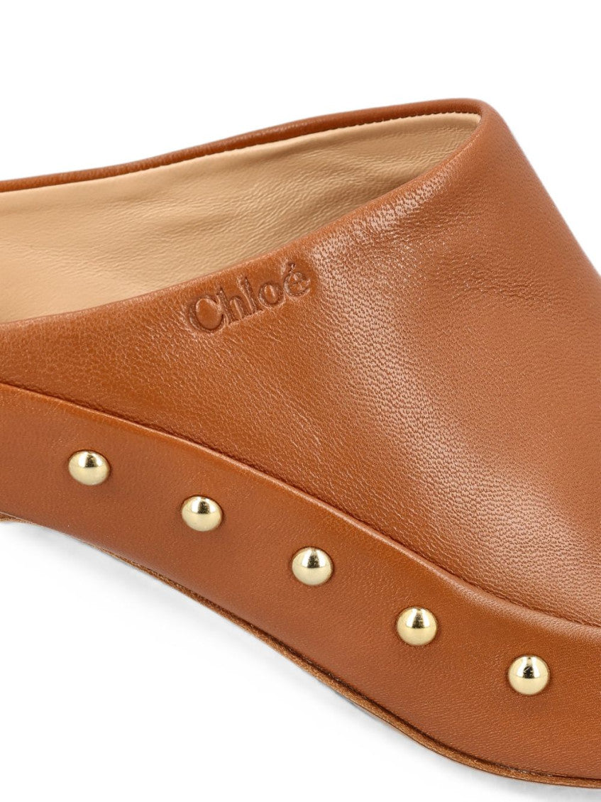 Brown Junie Leather Mules 3