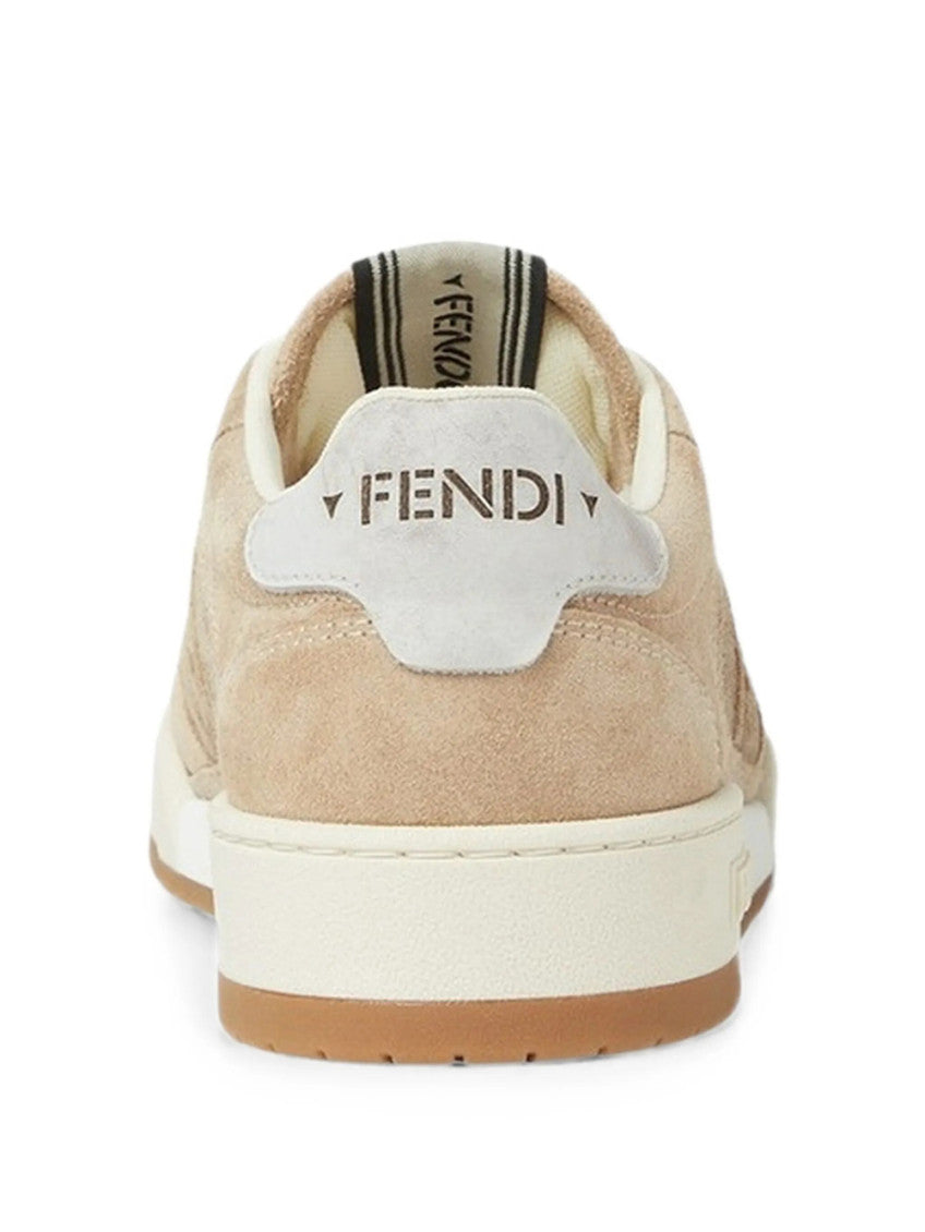 Beige Logo Leather Sneakers 2