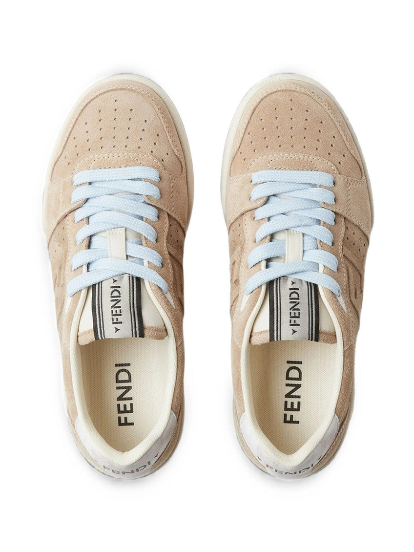 Beige Logo Leather Sneakers 3