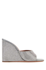 Grey Satin Lupita Wedges 1