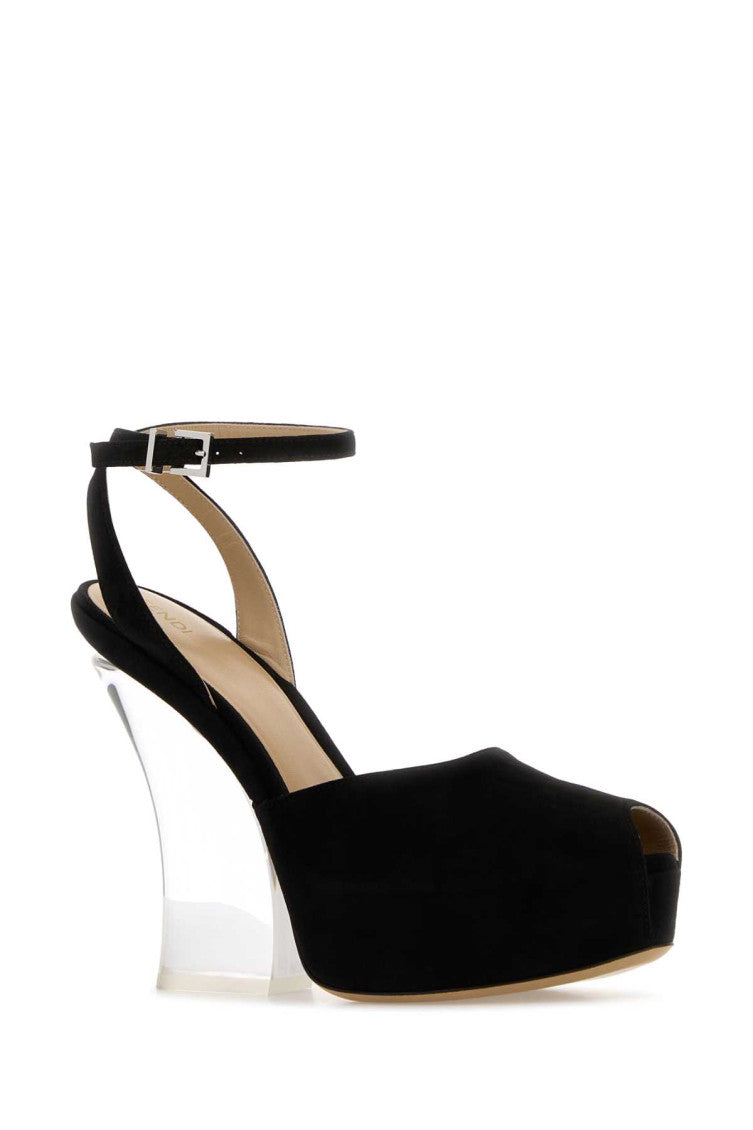 Black Suede Ankle-strap Heels 1