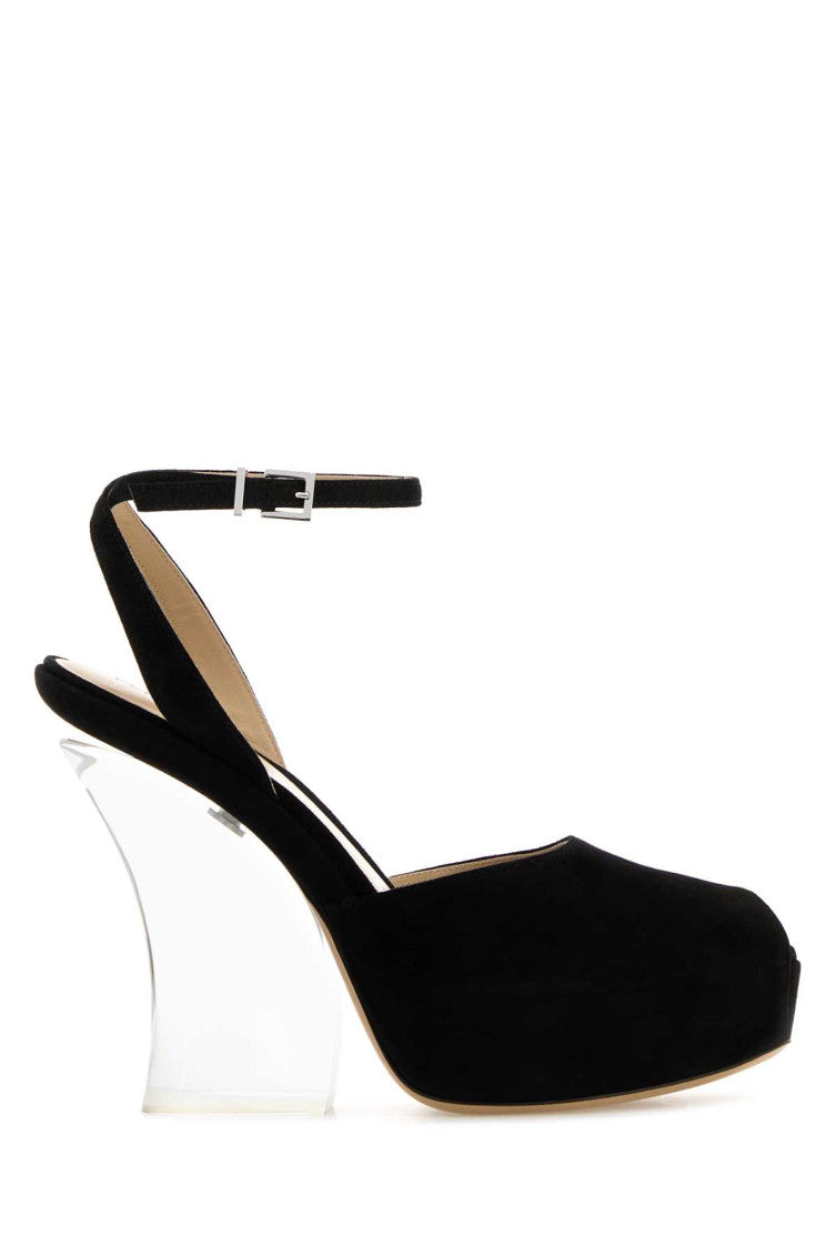 Black Suede Ankle-strap Heels 2