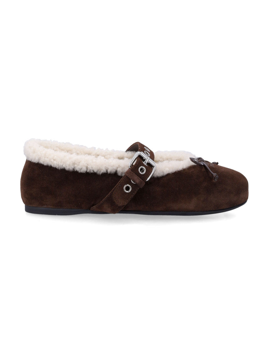 Dark Brown Bow Ballet Flats 1