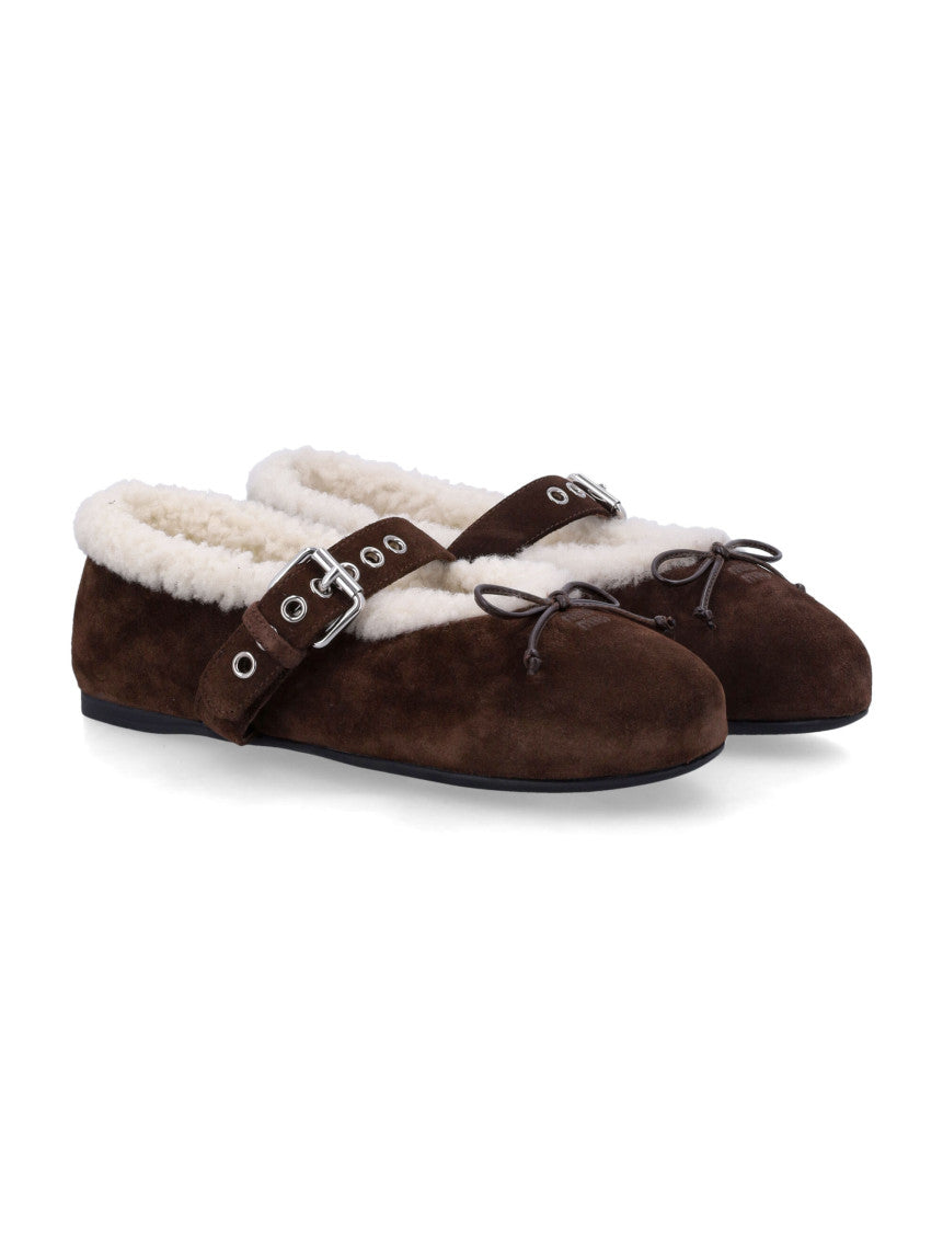 Dark Brown Bow Ballet Flats 2