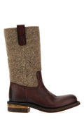 Brown Two-Tone Leather Boots 1