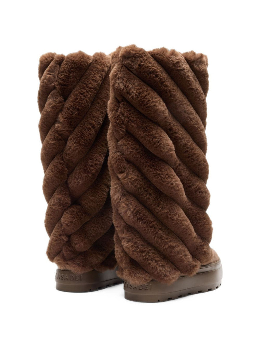 Brown Textured Boots 3