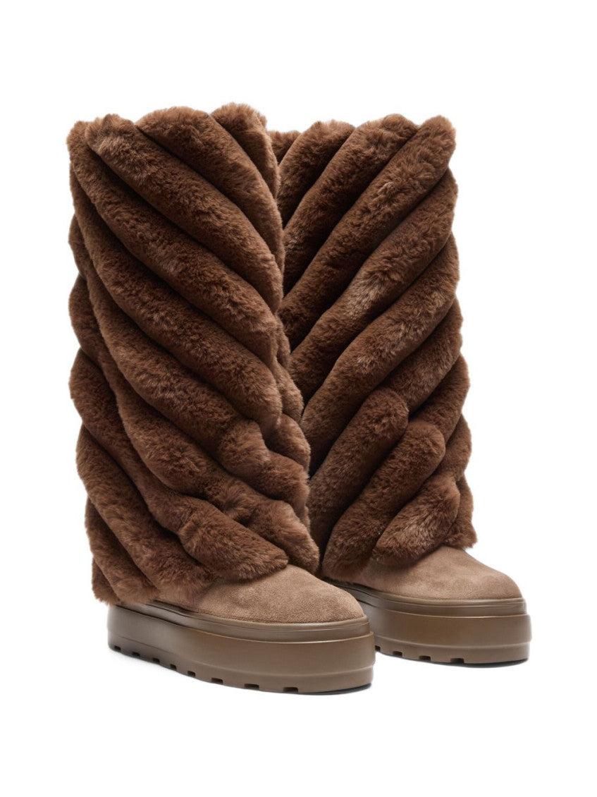 Brown Textured Boots 4