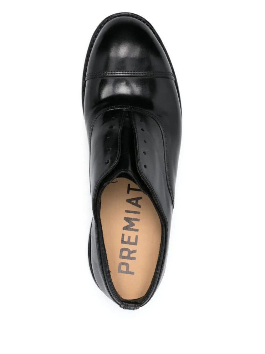 Black Leather Allacciate Lace Up Shoes 3
