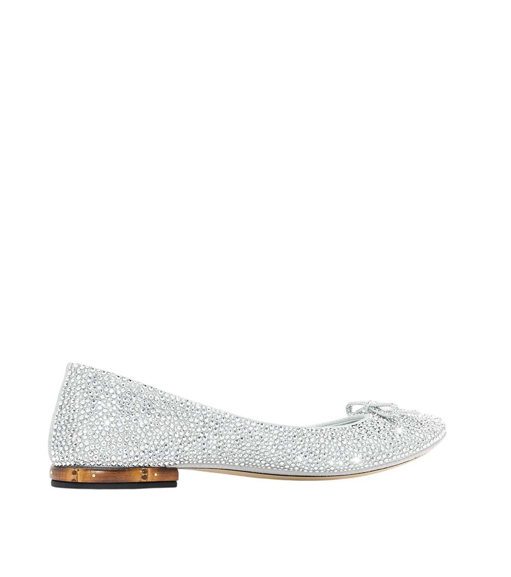 Silver Crystal Ballet Flats 1