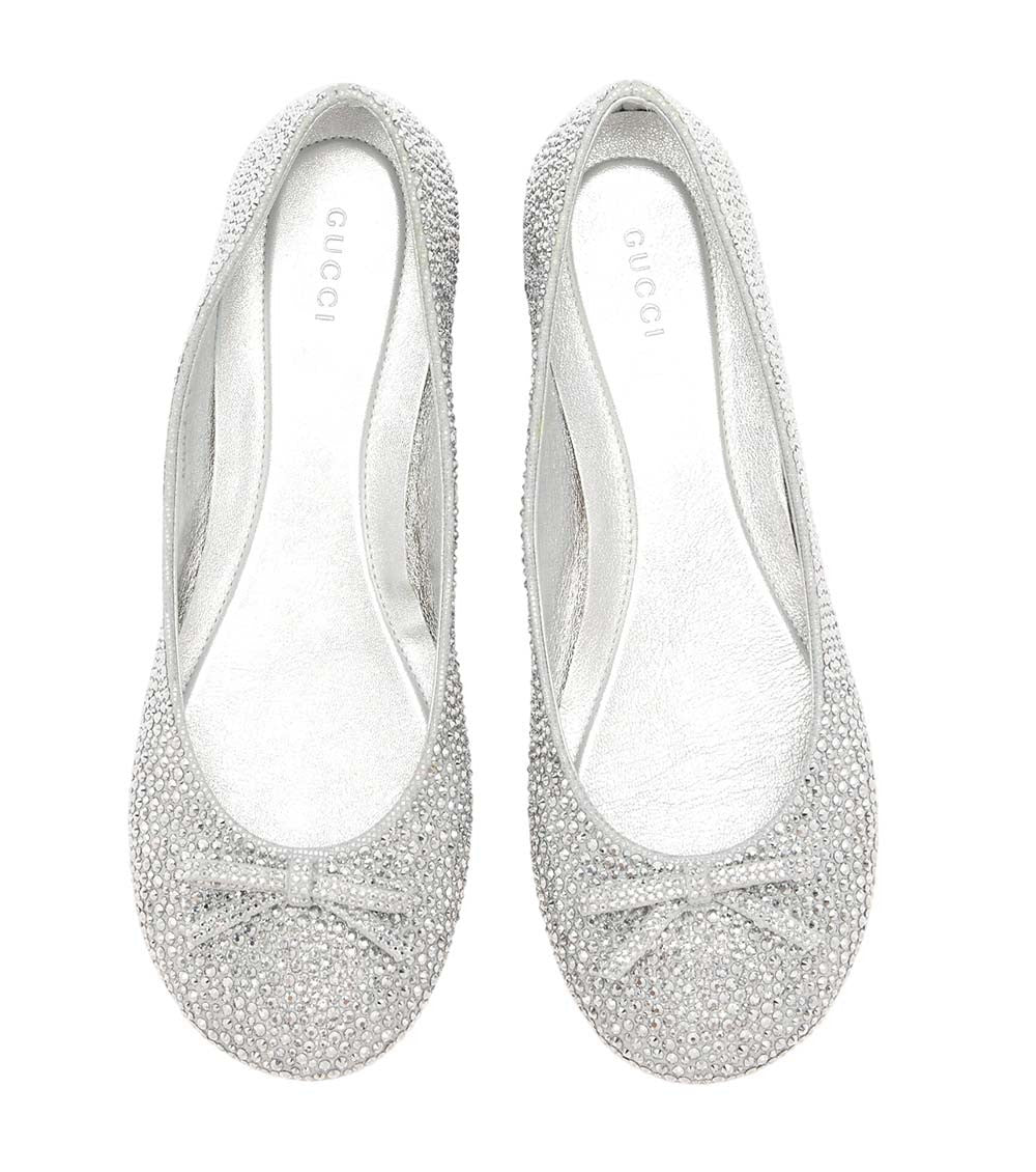 Silver Crystal Ballet Flats 2
