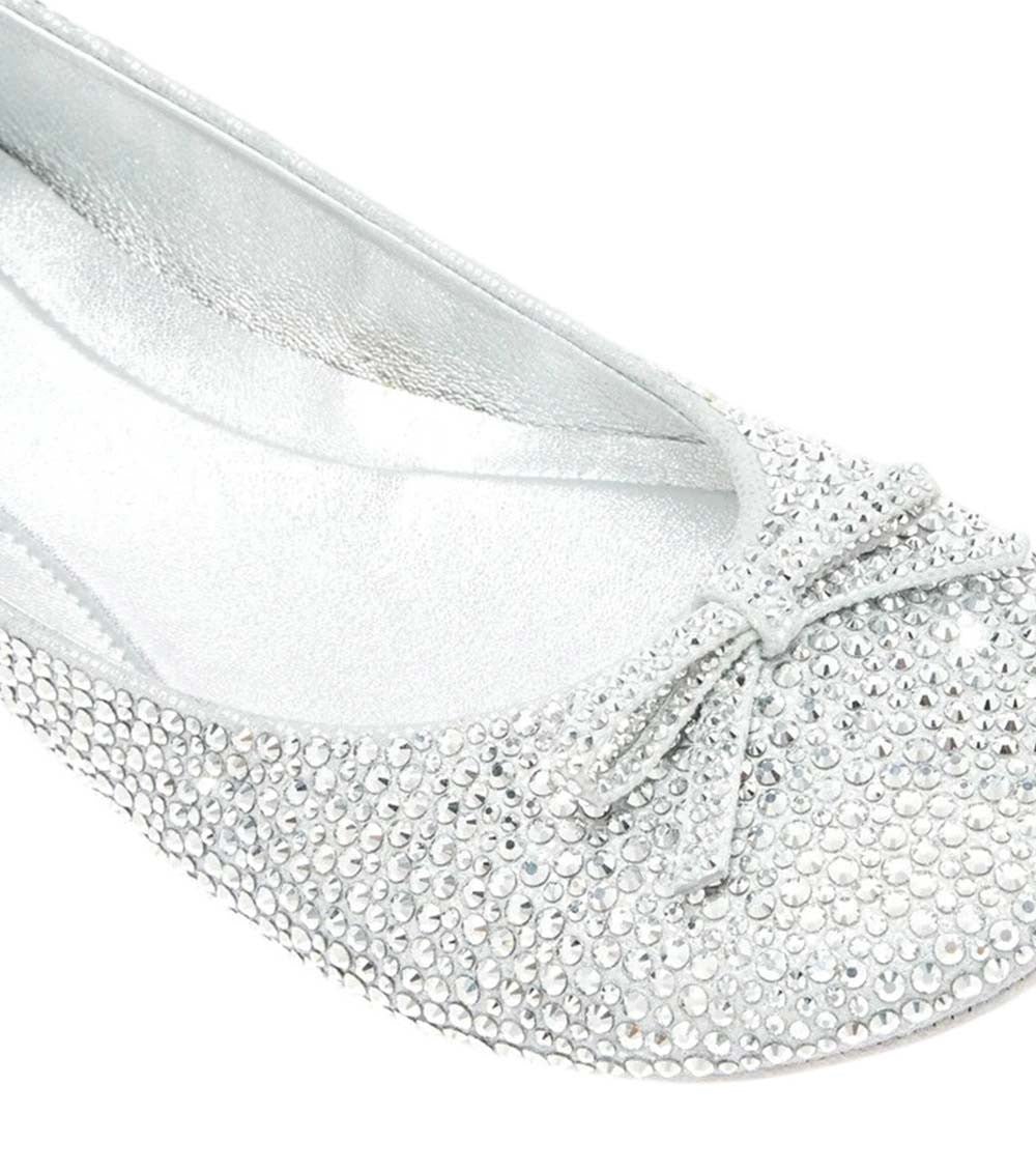 Silver Crystal Ballet Flats 3