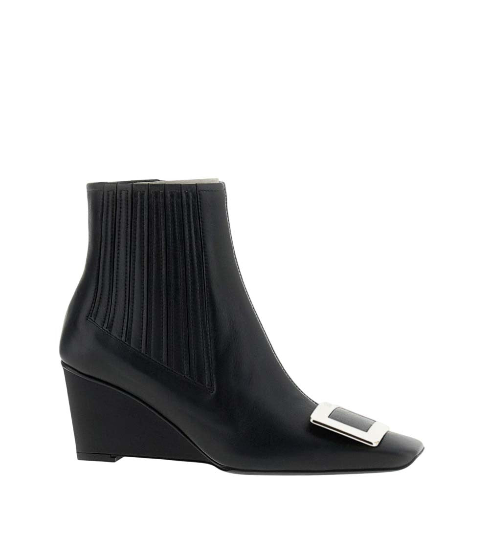 Black Leather Vivier Boots 1