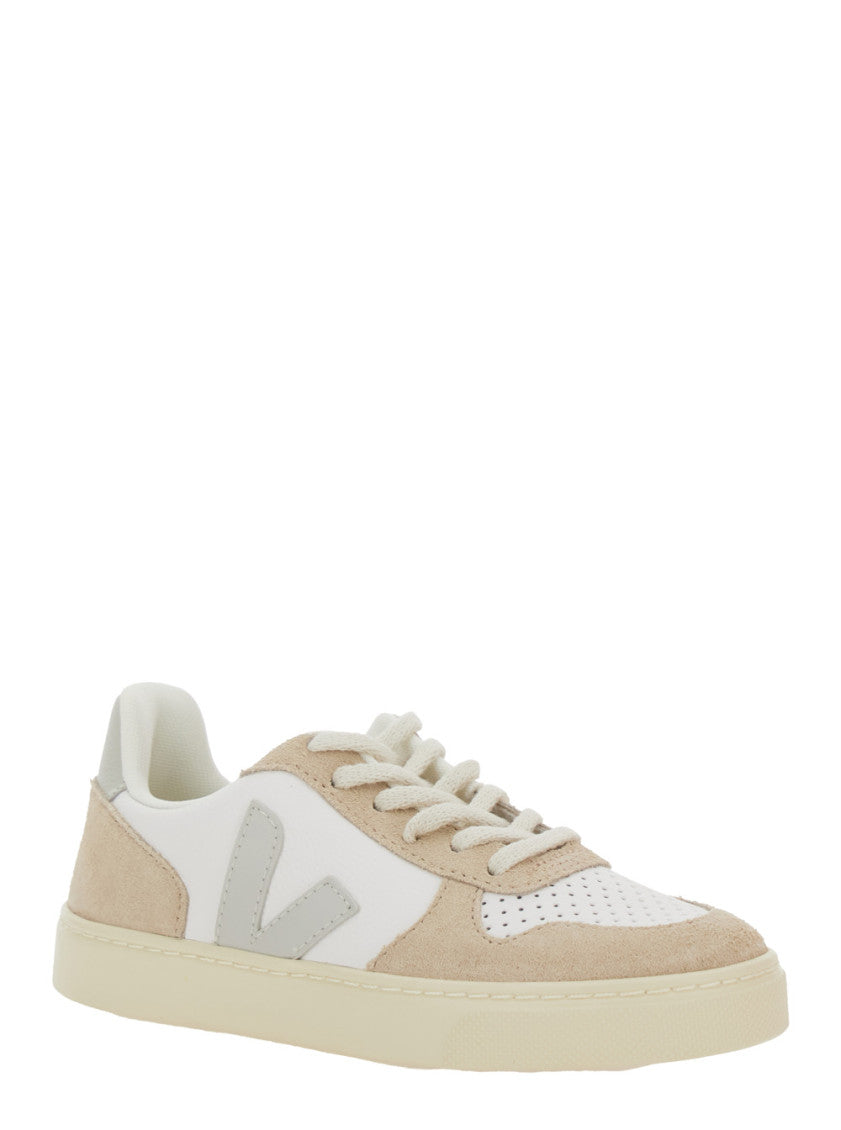 Kids White Color Block Sneakers 2