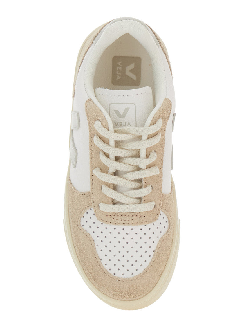 Kids White Color Block Sneakers 4