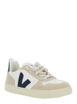 Kids White Color Block Sneakers 1