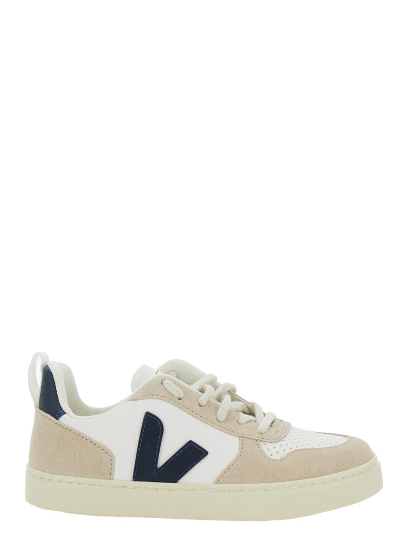 Kids White Color Block Sneakers 2