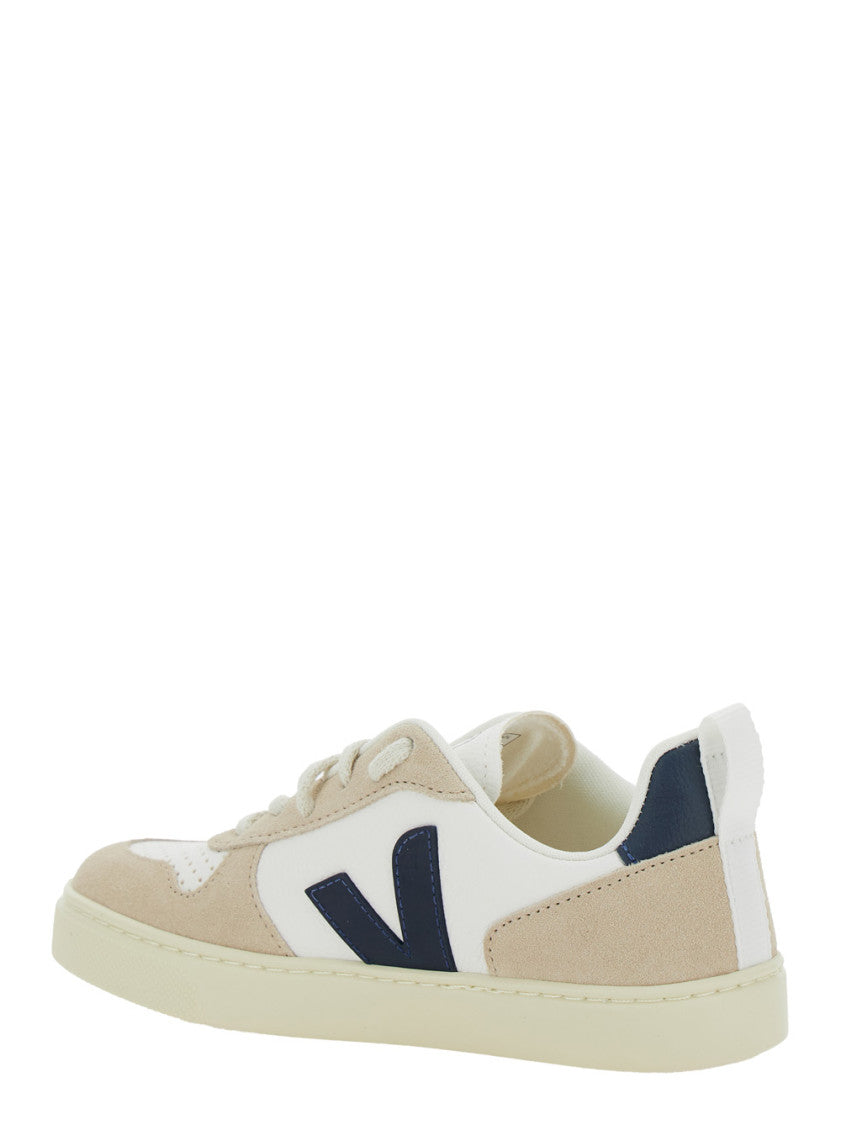 Kids White Color Block Sneakers 3