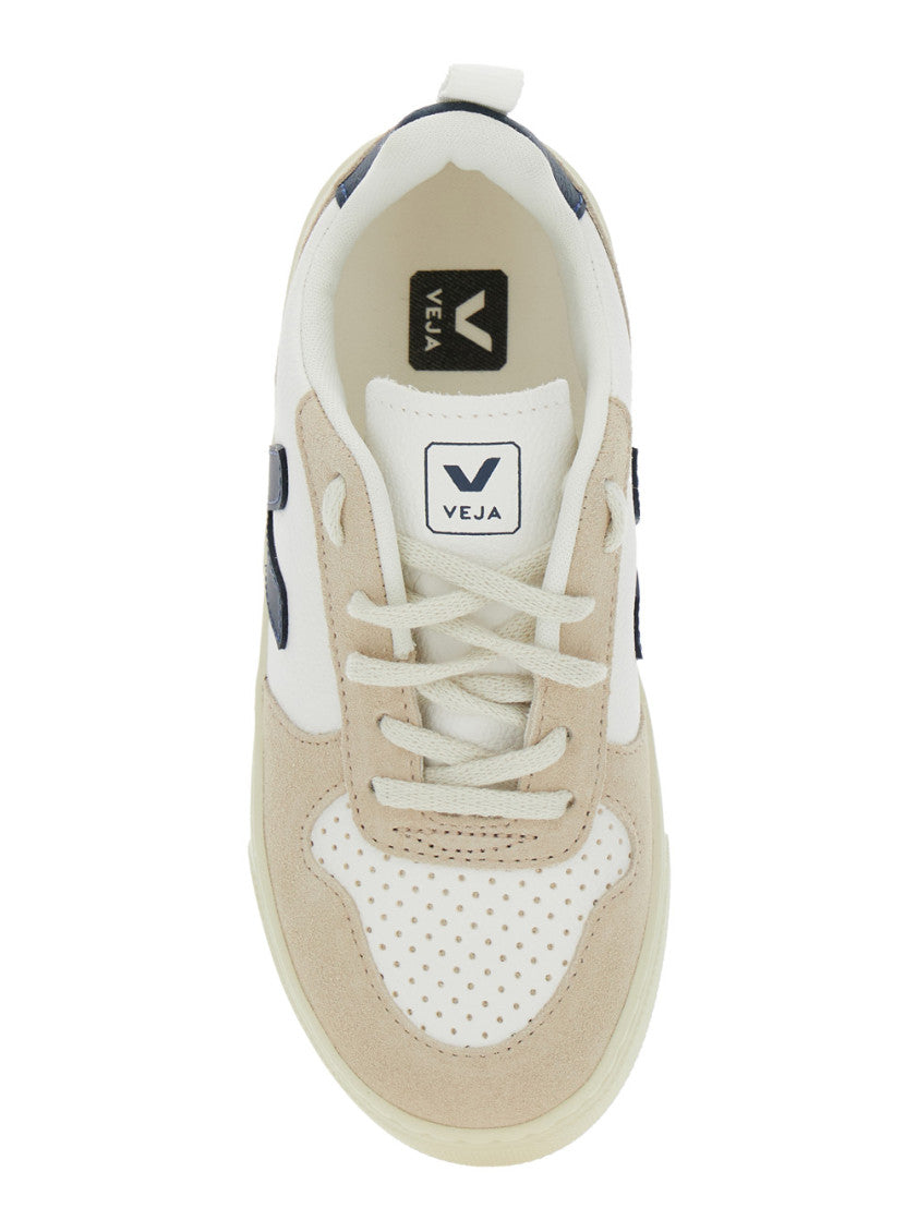 Kids White Color Block Sneakers 4