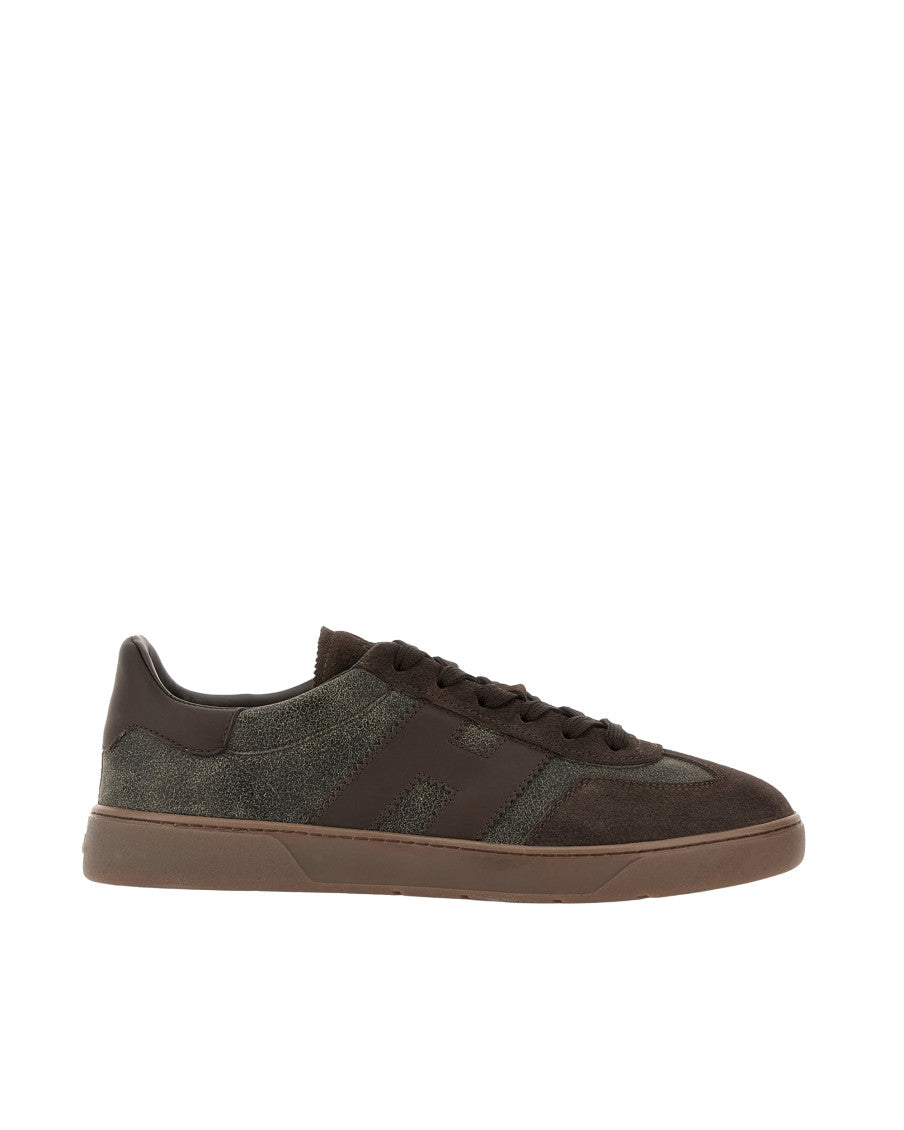 Dark Brown Color Block Sneakers 1