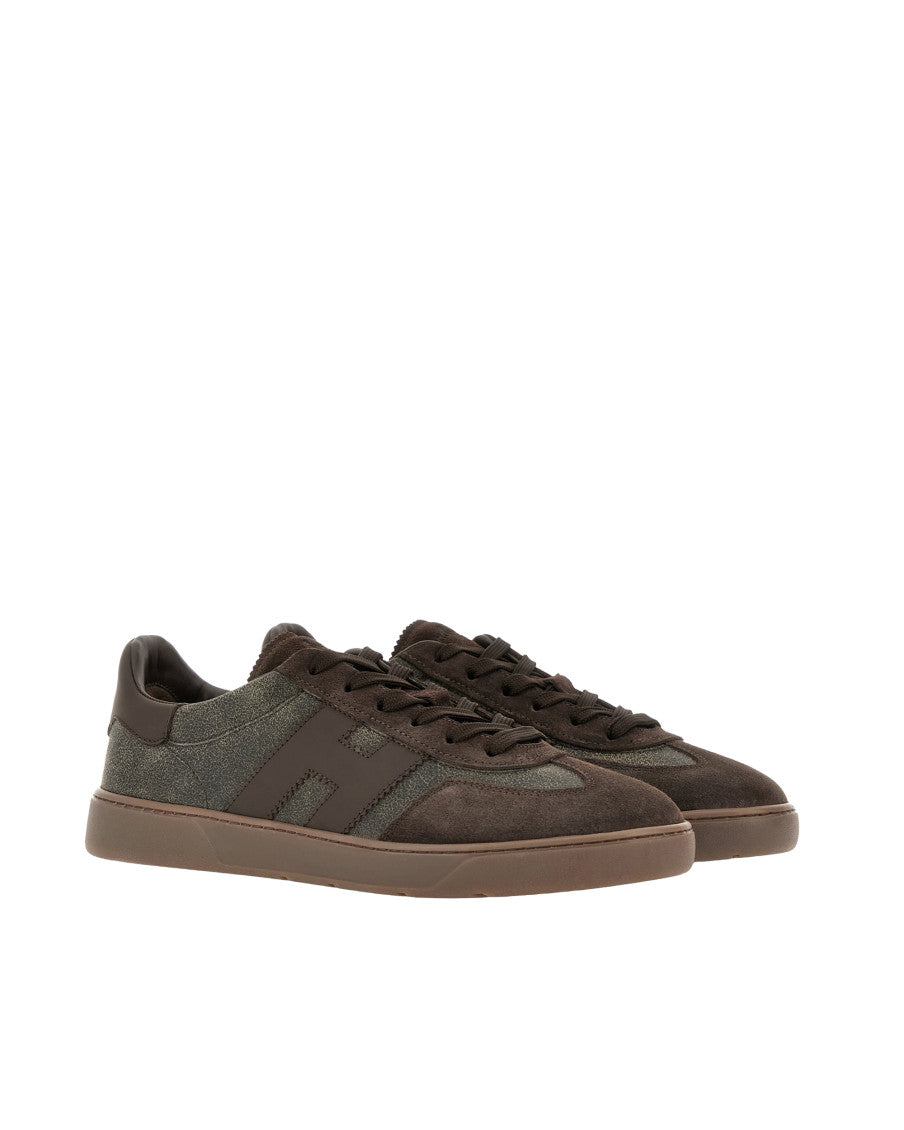 Dark Brown Color Block Sneakers 2