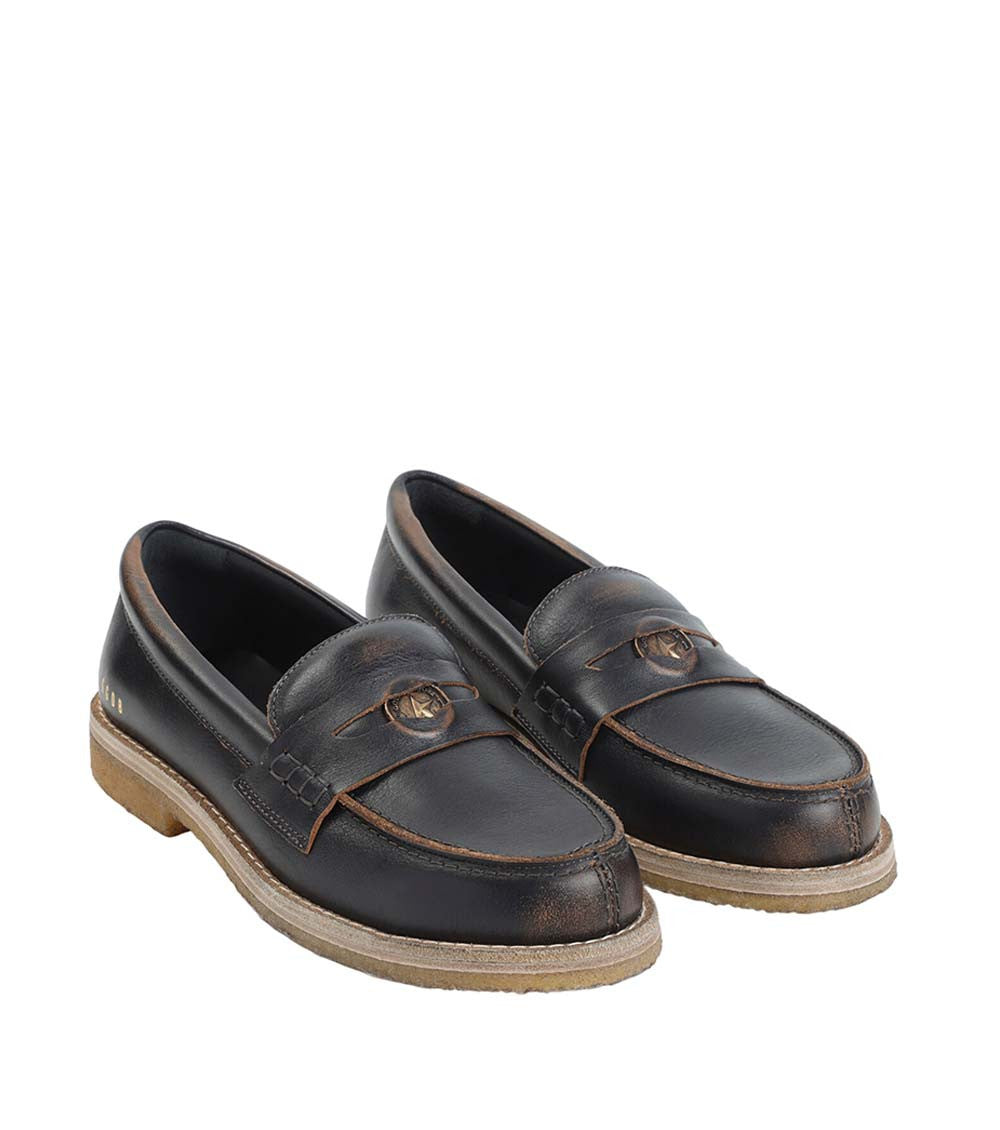 Black Solid Jerry Loafers 3