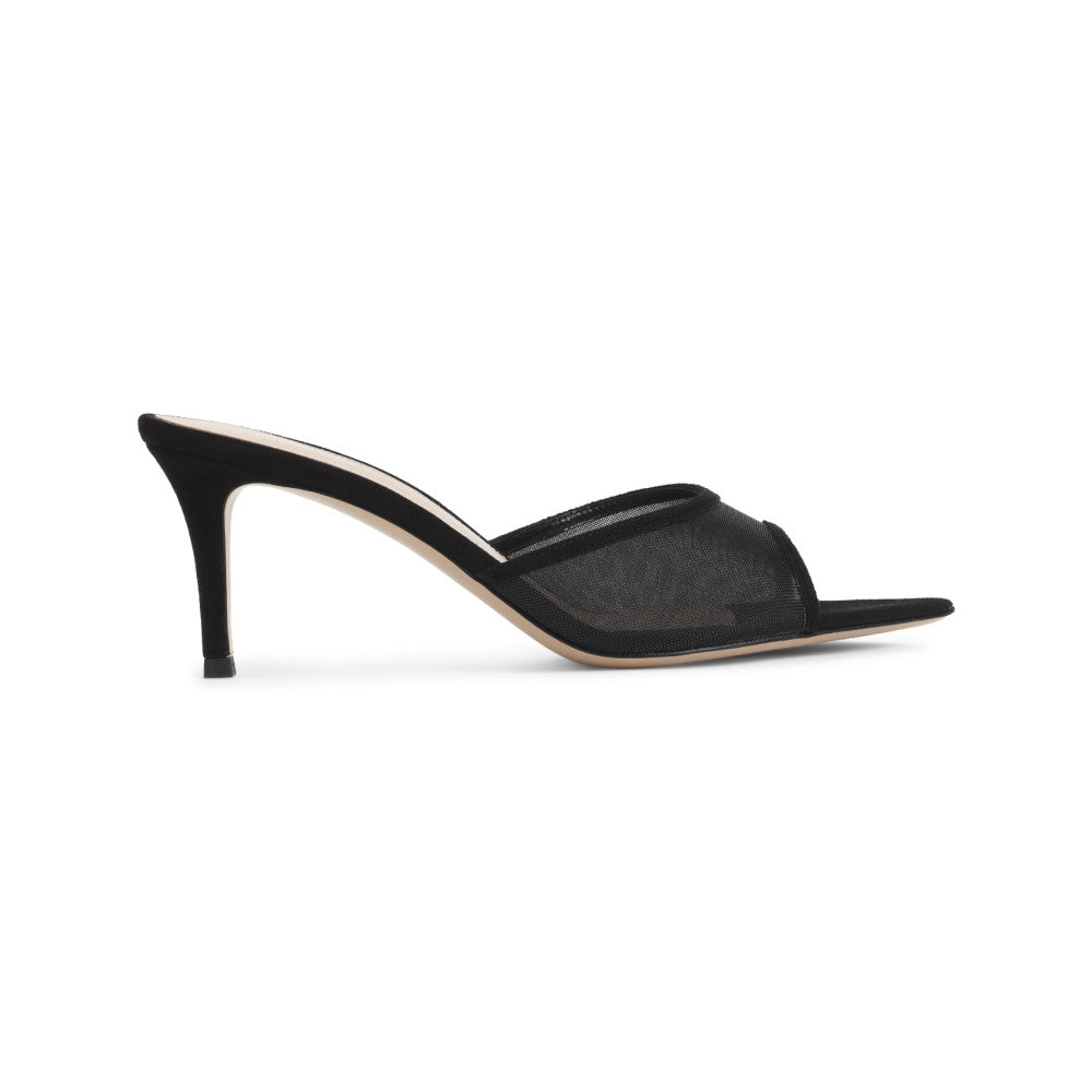 Black Solid Elle 70 Heels 1