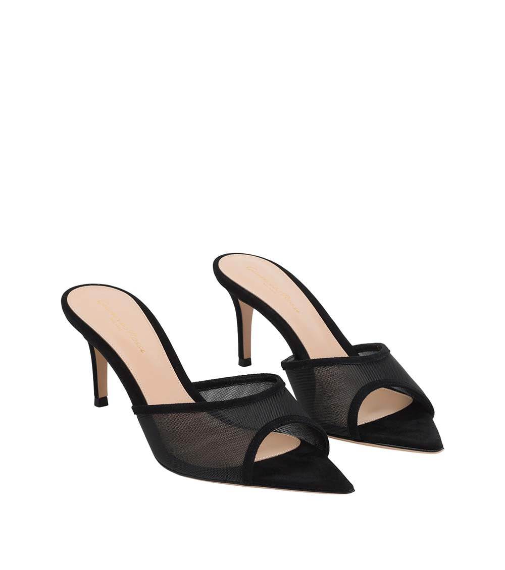 Black Solid Elle 70 Heels 2