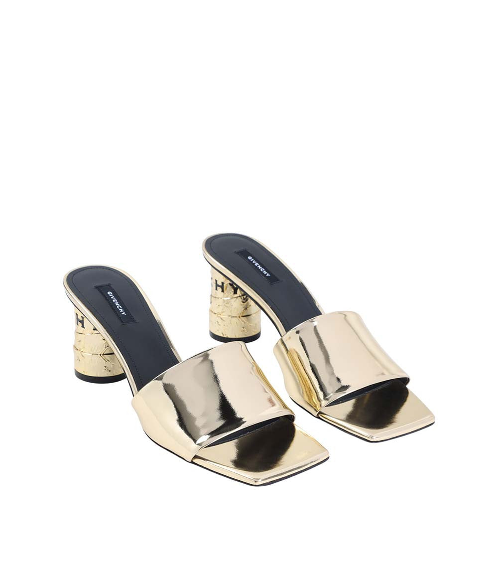 Golden Square Toe Heels 3