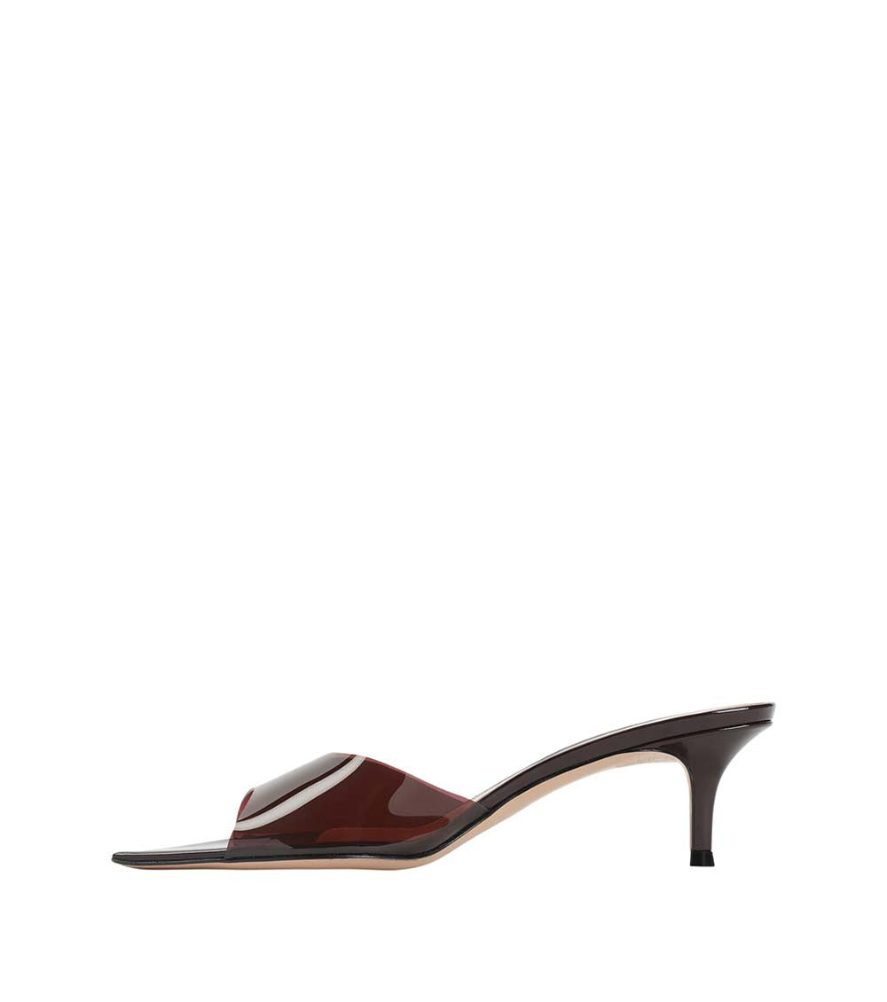 Burgundy Open Toe Elle Heels 2