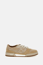 Beige Logo Low-Top Sneakers 1