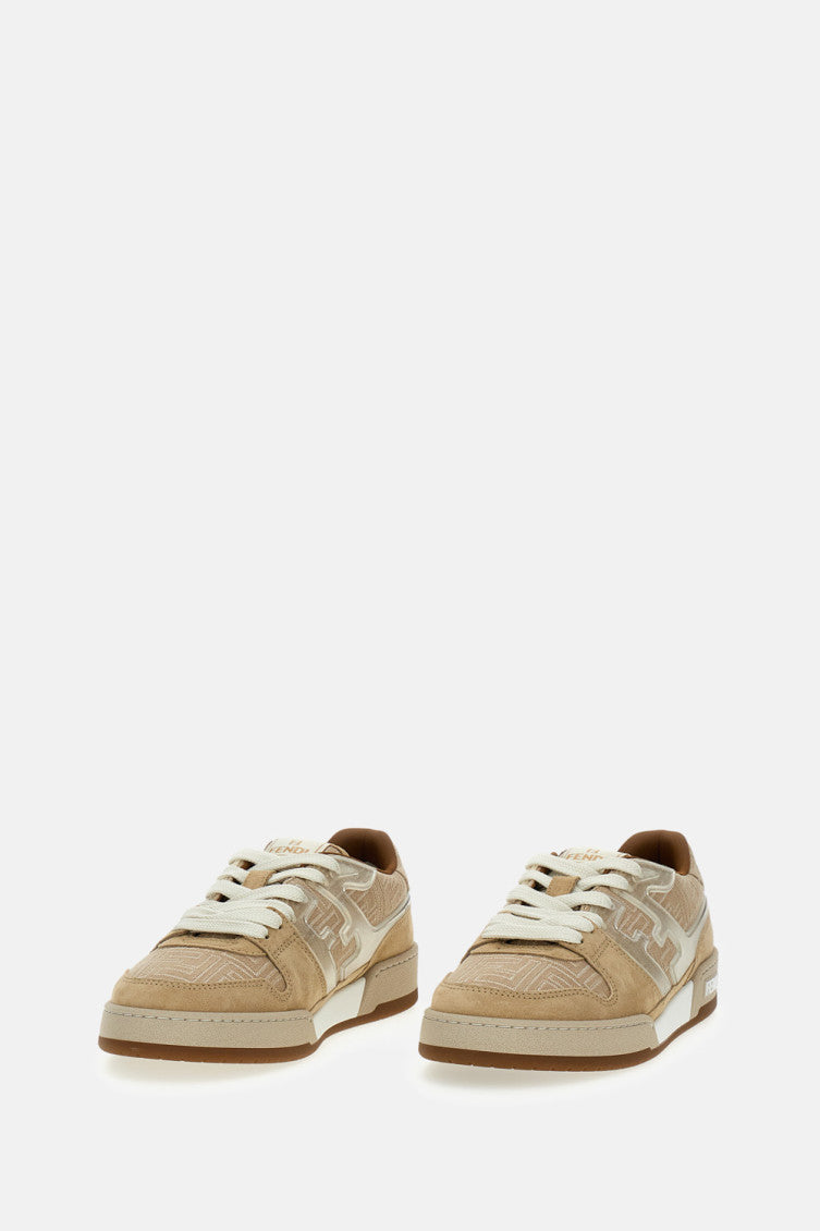 Beige Logo Low-Top Sneakers 2